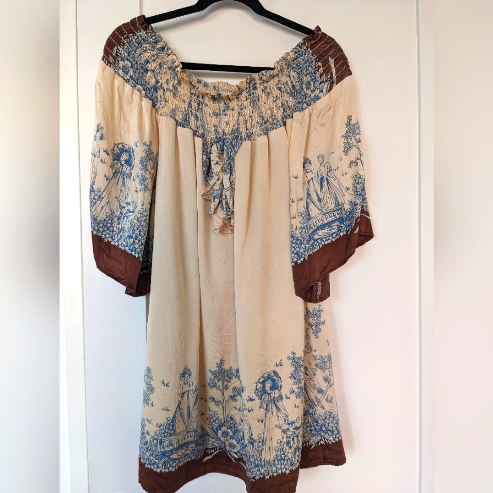 Voom by Joy Han country theme silk dress